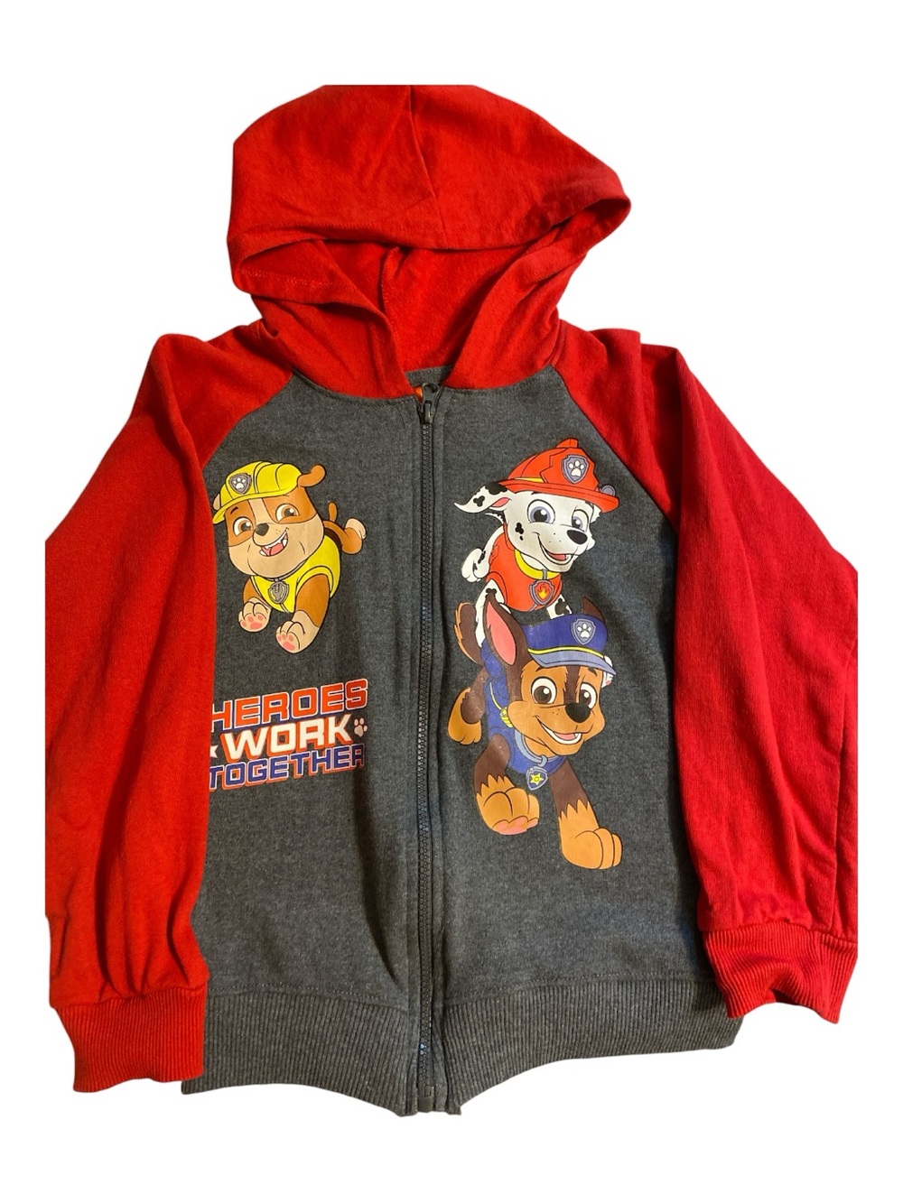 Nickelodeon Red & Gray Paw Patrol Zip Hoodie size 7
